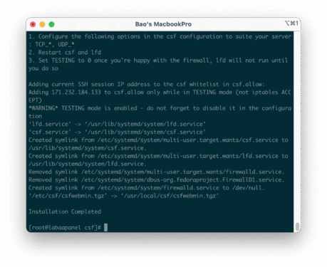 Install and configure CSF (Config Server Firewall) on CentOS 7