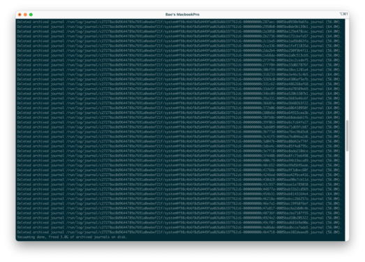 Cleaning up the systemd journal log