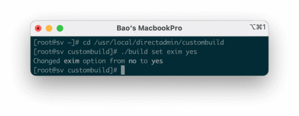 Install Exim on DirectAdmin