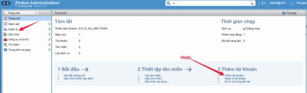 Instructions for creating mail accounts on Zimbra Mail Server