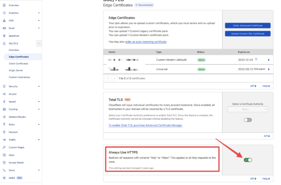 Set HTTP to HTTPS auto-redirect