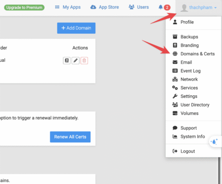 [Cloudron – Phần 2] How to adding a domain to the server